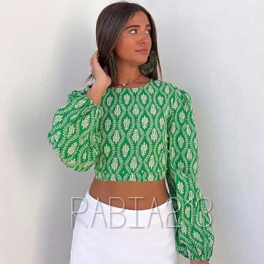 ZARA PRINTED COTTON TOP